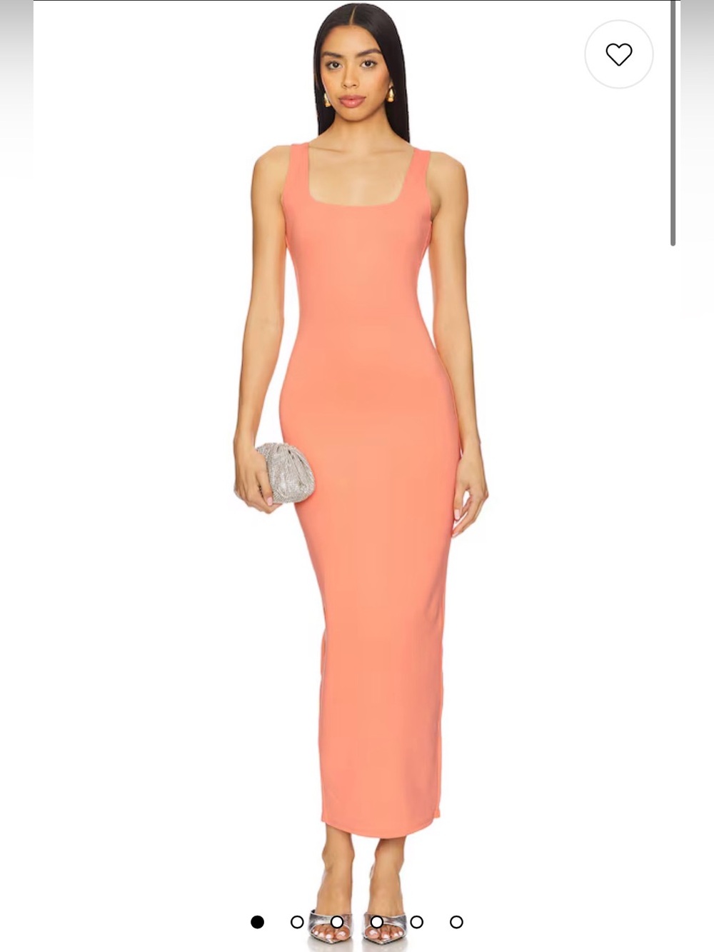 Good American Revolve Scuba Modern Tank Maxi Dress Coral Party Cocktail Causal